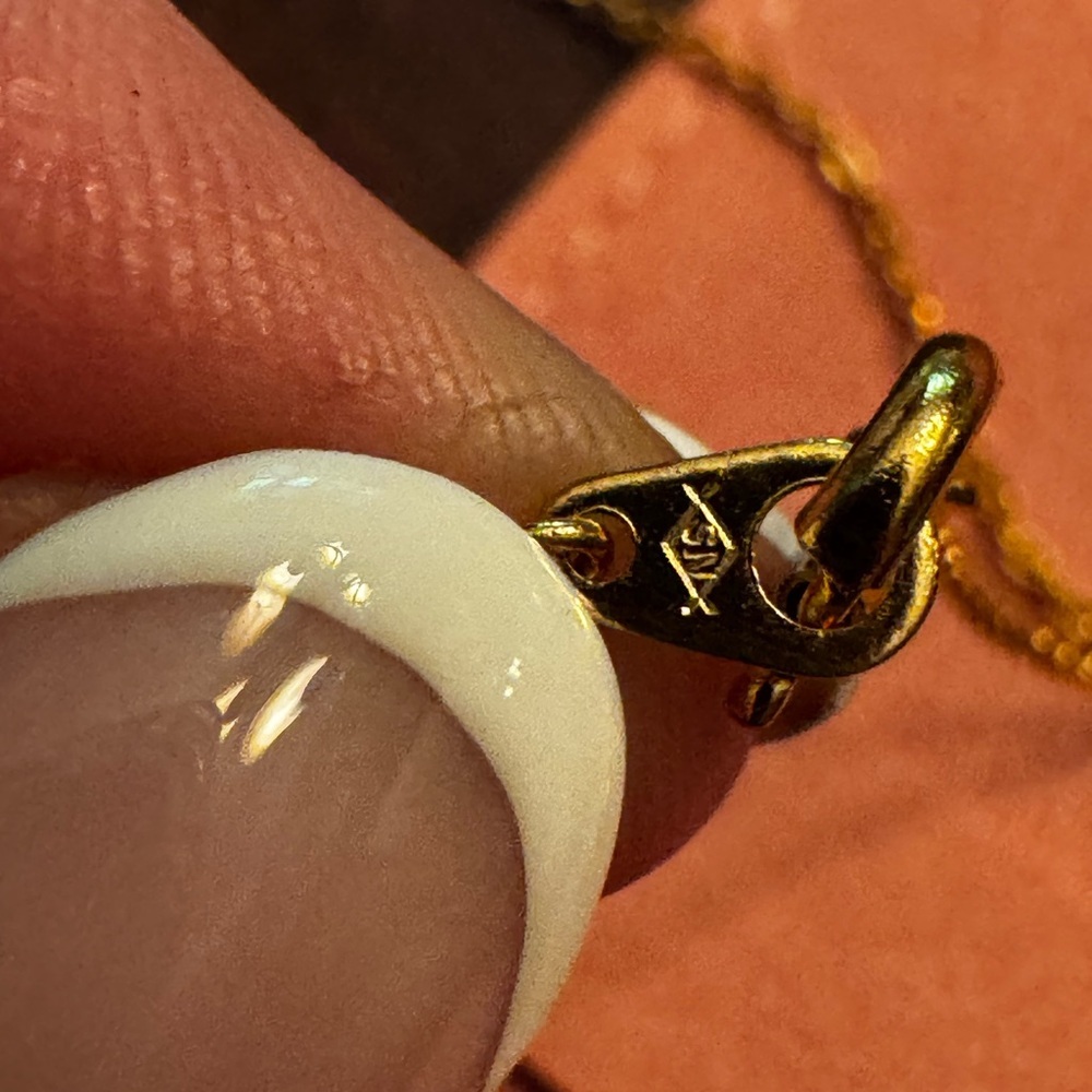 Celine Gold-Tone Round Logo Pendant Necklace - Picture 4 of 6